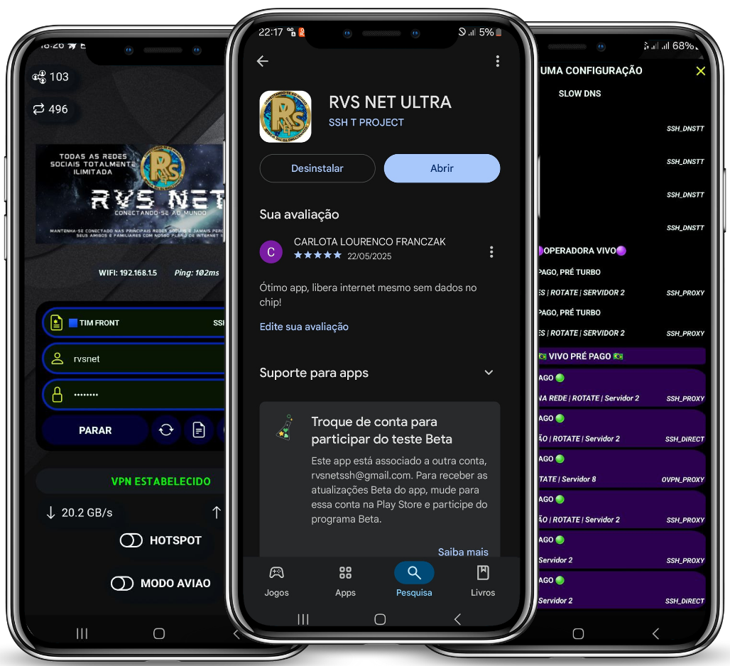 Imagem ilustrativa do aplicativo RVS NET